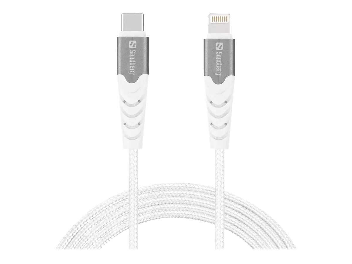 Sandberg - Lightning-Kabel - 24 pin USB-C männlich zu Lightning männlich - 2 m - MFI-zertifiziert - weiß - USB Power Delivery Sandberg - Lightning-Kabel - 24 pin USB-C männlich zu Lightning männlich - 2 m - MFI-zertifiziert - weiß - USB Power Delivery