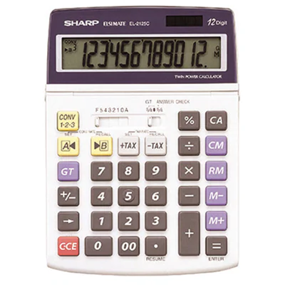 Sharp Tischrechner EL-2125C LCD-Anzeige Solar/Batt Sharp Tischrechner EL-2125C LCD-Anzeige Solar/Batt