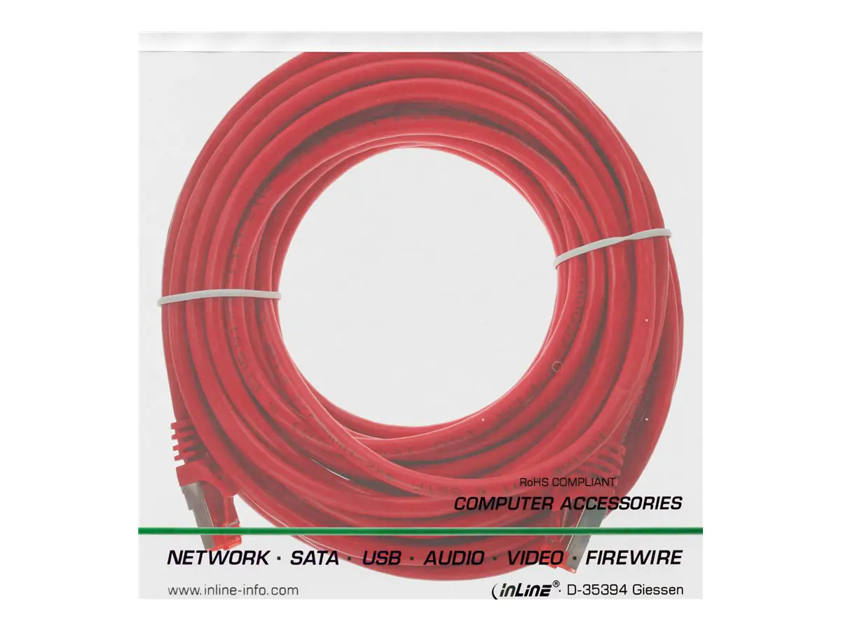 InLine Patchkabel - S/FTP (PiMf) - Cat.6 - 250MHz - PVC - CCA - rot - 7,5m 76107R