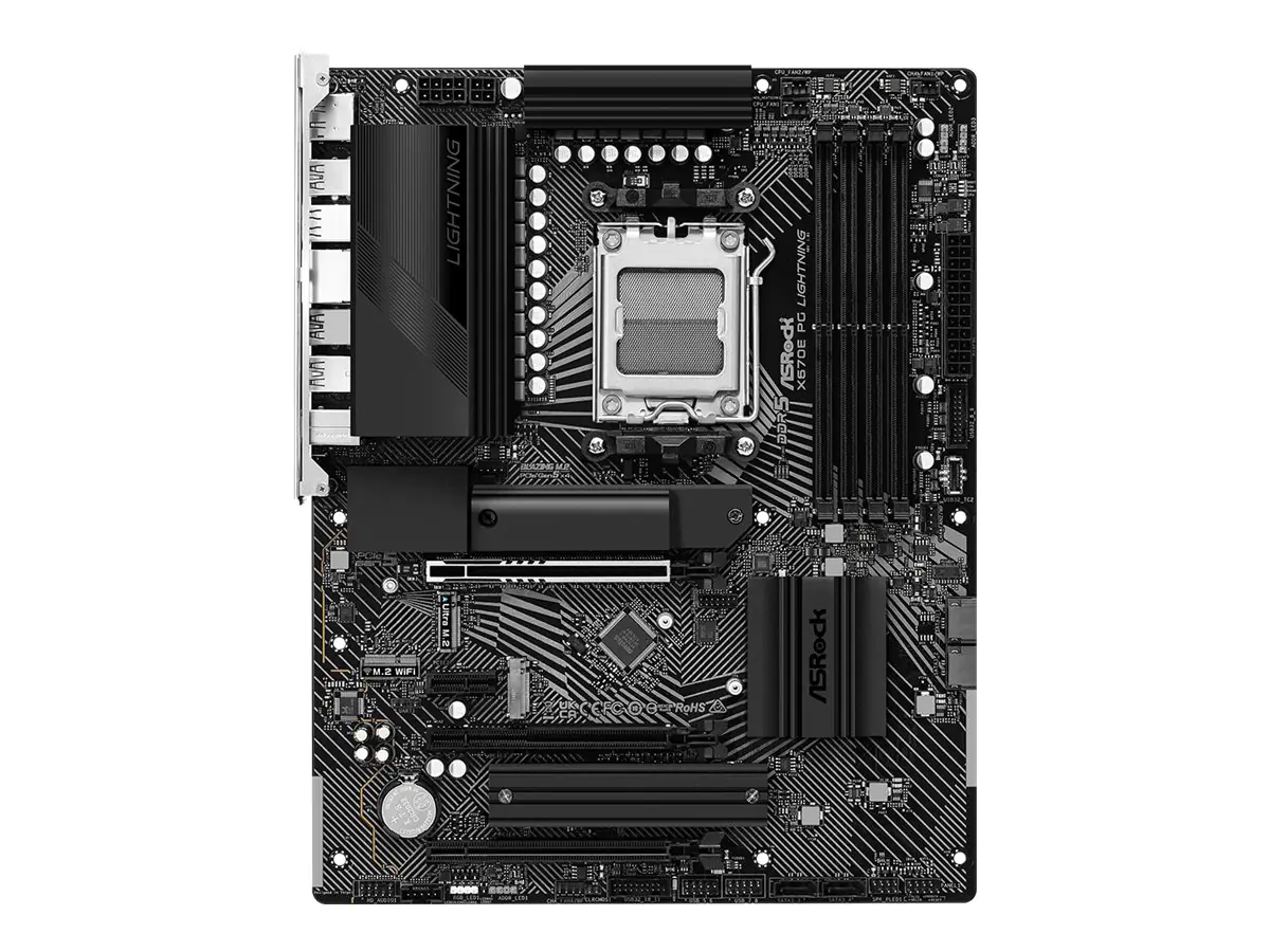 ASRock X670E PG Lightning - Motherboard - ATX - Socket AM5 - AMD X670E Chipsatz - USB 3.2 Gen 1, USB 3.2 Gen 2, USB-C 3.2 Gen 2x2 - 2.5 Gigabit LAN - Onboard-Grafik (CPU erforderlich) - High Definition Audio (7.1-Channel)
