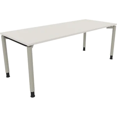 Schreibtisch Vierfuß Rundrohr B2000xT800xH680-820 si/Weiß Schreibtisch Vierfuß Rundrohr B2000xT800xH680-820 si/Weiß