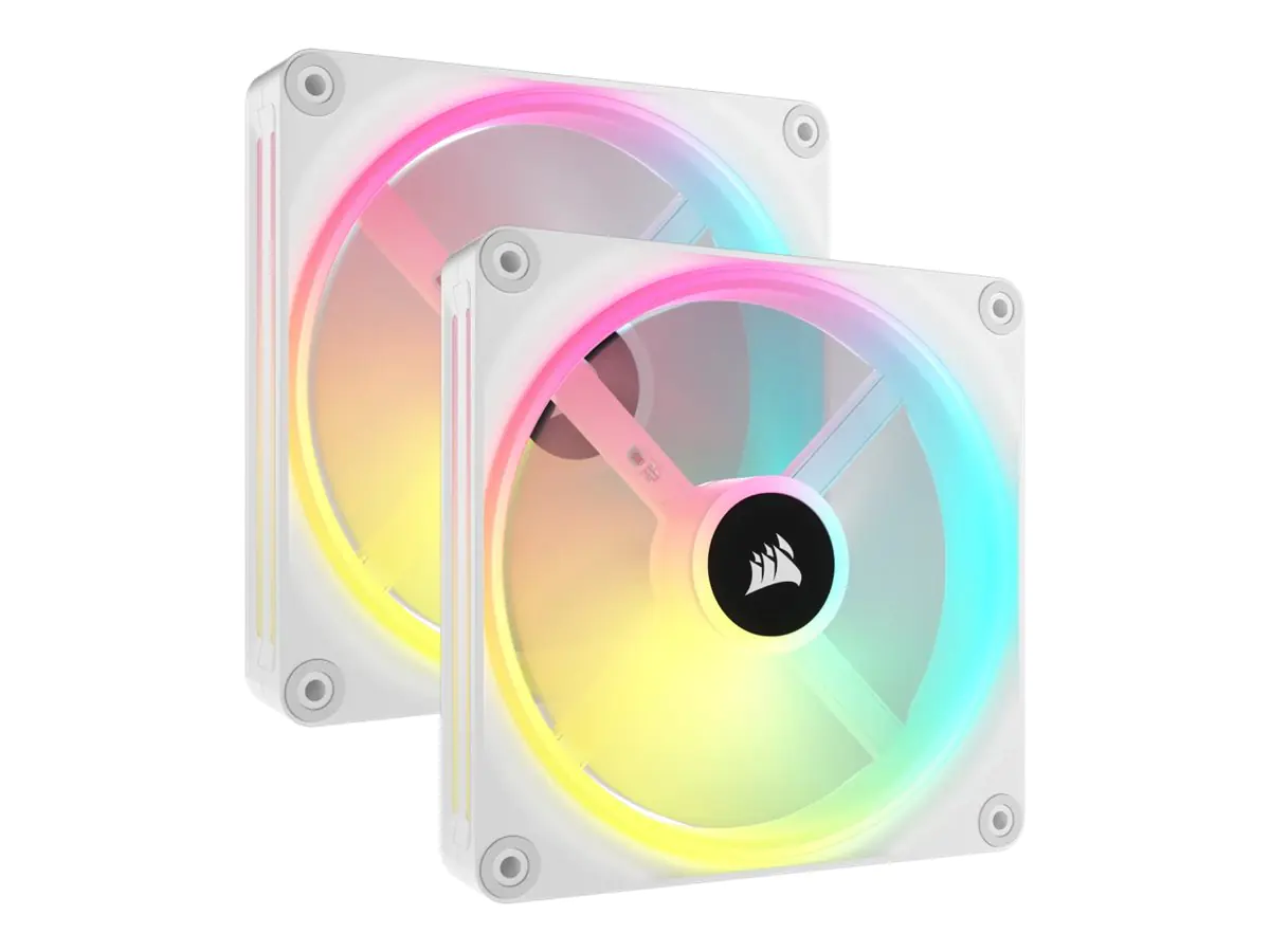 Corsair iCUE LINK QX140 RGB - Gehäuselüfter - mit Temperatursensor - 140 mm - weiß (Packung mit 2) CO-9051008-WW
