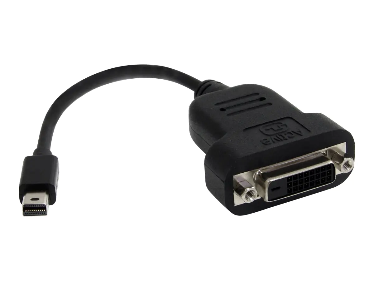 StarTech Aktiver Mini DisplayPort auf DVI Adapter - mDP zu DVI (Stecker/Buchse) Konverter - 1920x1200 - DVI-Adapter - Dual Link - Mini DisplayPort (M) zu DVI-D (W) - 20 cm - Schwarz