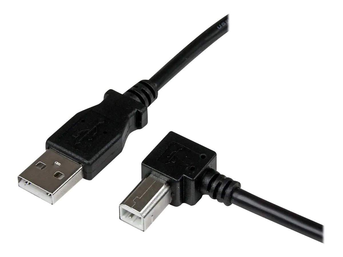 StarTech 3m USB 2.0 A auf B Kabel rechts gewinkelt - St/St - USB Druckerkabel - USB-Kabel - USB Typ B (M) zu USB (M) - USB 2.0 - 3 m - 90° Stecker - Schwarz