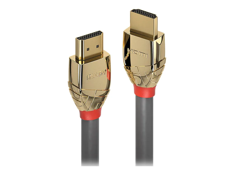 Lindy Gold Line - Ultra High Speed - HDMI-Kabel mit Ethernet - HDMI männlich zu HDMI männlich - 2 m - Dreifachisolierung - Grau - rund, 10K Unterstützung Lindy Gold Line - Ultra High Speed - HDMI-Kabel mit Ethernet - HDMI männlich zu HDMI männlich - 2 m - Dreifachisolierung - Grau - rund, 10K Unterstützung
