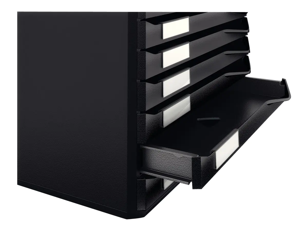 Leitz Schubladenbox Formular-Set 10 Schubladen DIN A4 Polystyrol Gehäusefarbe: schwarz Farbe der Schublade: schwarz