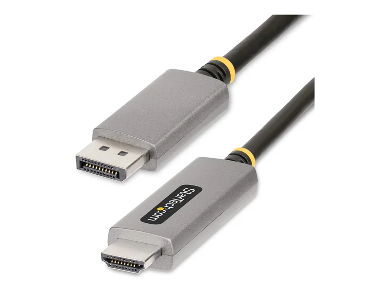 StarTech 6ft (2m) DisplayPort to HDMI Adapter Cable, 8K 60Hz, 4K 144Hz, HDR10, DP 1.4 to HDMI 2.1 Active Video Converter, DisplayPort Desktop to HDMI Monitor, M/M - DisplayPort to HDMI Cord (133DISPLAYPORTHDMI21) - Adapterkabel - DisplayPort männlich zu H