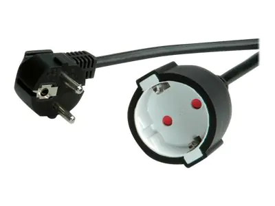 VALUE - Spannungsversorgungs-Verlängerungskabel - CEE 7/7 (M) bis CEE 7/7 (W) - Wechselstrom 250 V - 16 A - 3 m - Schwarz VALUE - Spannungsversorgungs-Verlängerungskabel - CEE 7/7 (M) bis CEE 7/7 (W) - Wechselstrom 250 V - 16 A - 3 m - Schwarz