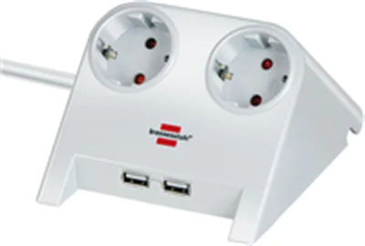 Brennenstuhl 1153520222, 1,8 m, Drinnen, Weiß, 2 AC-Ausgänge, Weiß, 1 Stück(e)