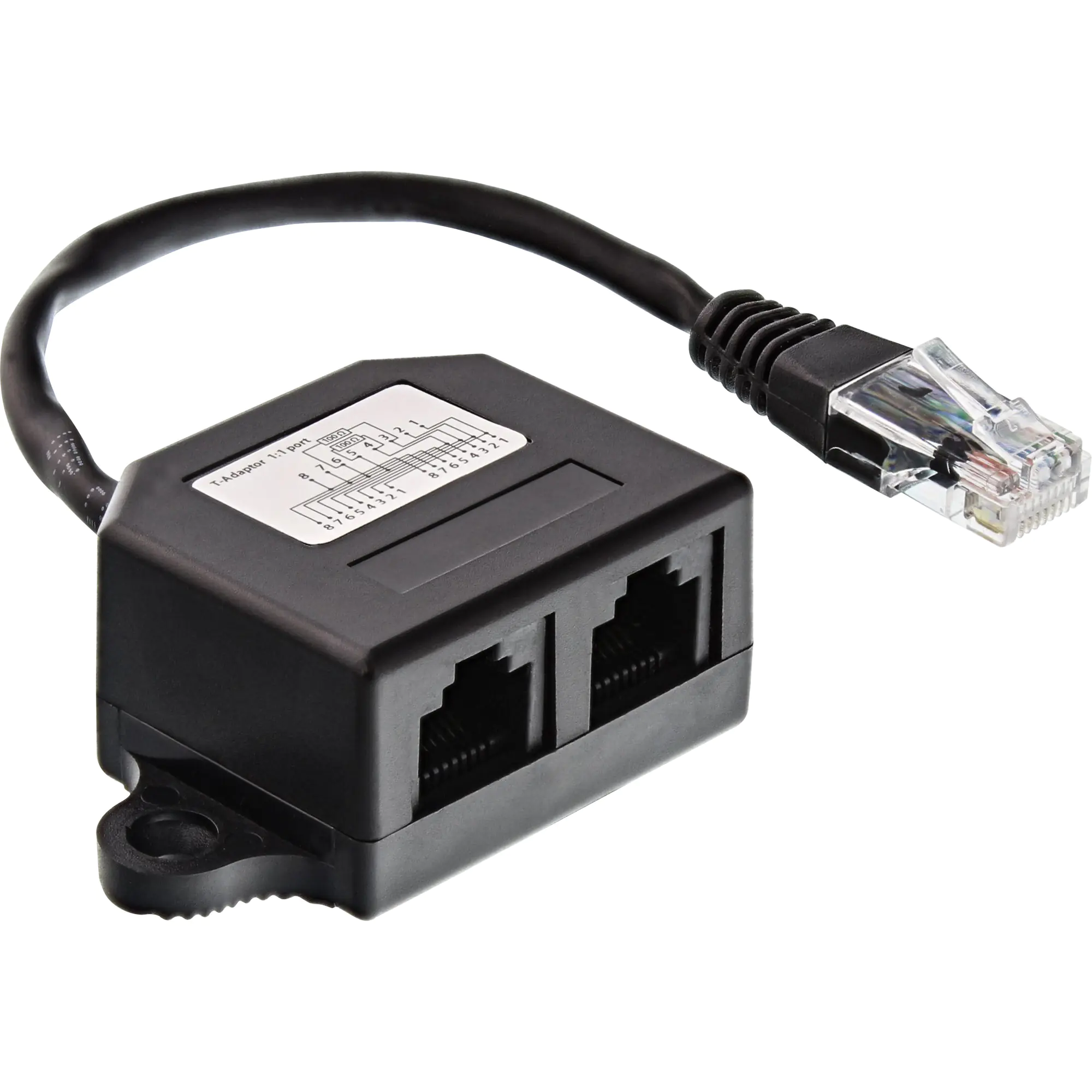 InLine ISDN Verteiler - 2x RJ45 BU - 15cm Kabel - mit Endwiderständen - montierbar 69932B