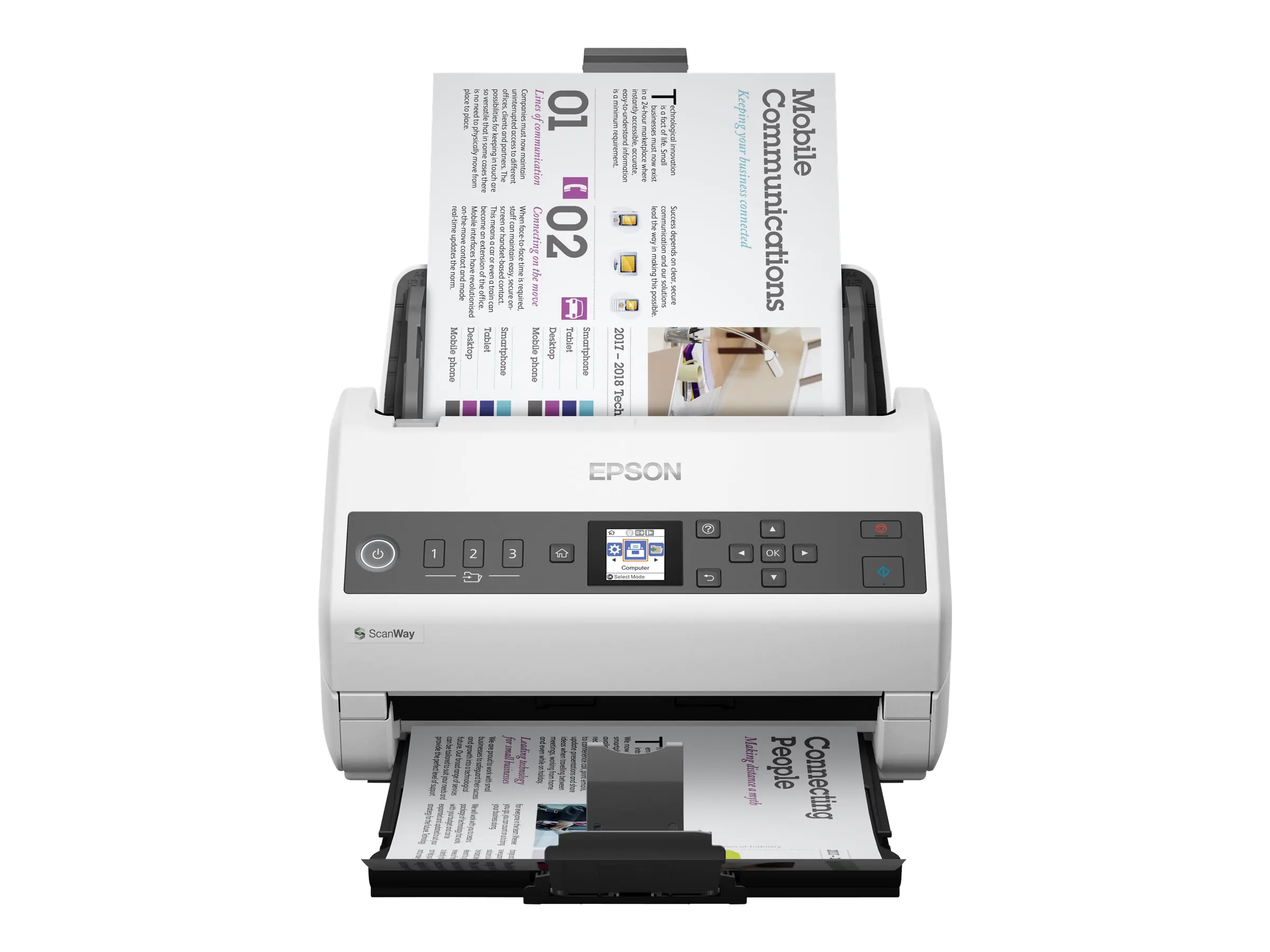 Epson WorkForce DS-730N - Dokumentenscanner - Contact Image Sensor (CIS) - Duplex - A4/Legal - 600 dpi x 600 dpi - bis zu 40 Seiten/Min. (einfarbig) / bis zu 40 Seiten/Min. (Farbe) - automatischer Dokumenteneinzug (100 Blätter) - bis zu 4500 Scanvorgänge/