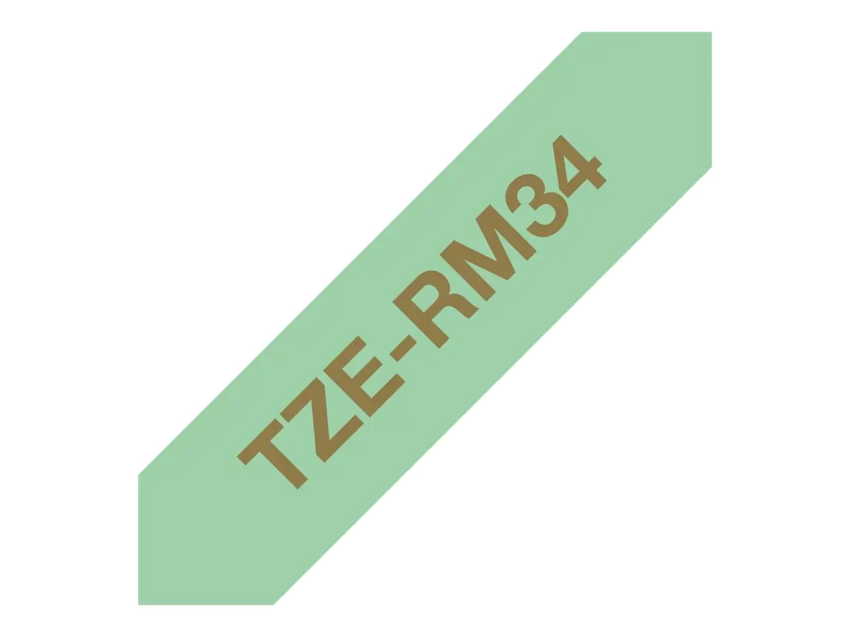 Brother TZe-RM34 - Seidig - Gold auf mintgrün - Rolle (1,2 cm x 4 m) TZERM34