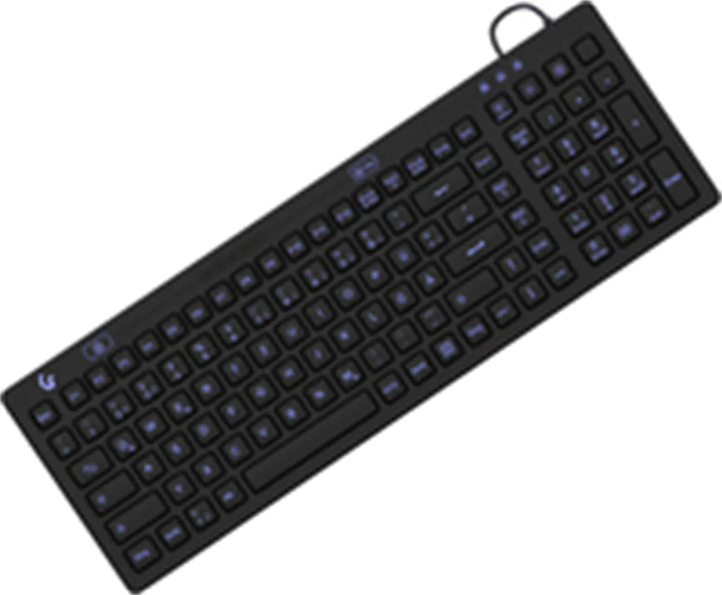 KeySonic KSK-6031INEL-B (DE), Kompakt Hygienetastatur, Industrietastatur, USB, Beleuchtung, schwarz, Volle Größe (100%), Kabelgebunden, USB, QWERTZ, Schwarz 60885