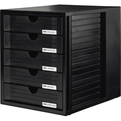 HAN Schubladenbox Systembox 1450-13 DIN C4 5Schubfächer sw HAN Schubladenbox Systembox 1450-13 DIN C4 5Schubfächer sw