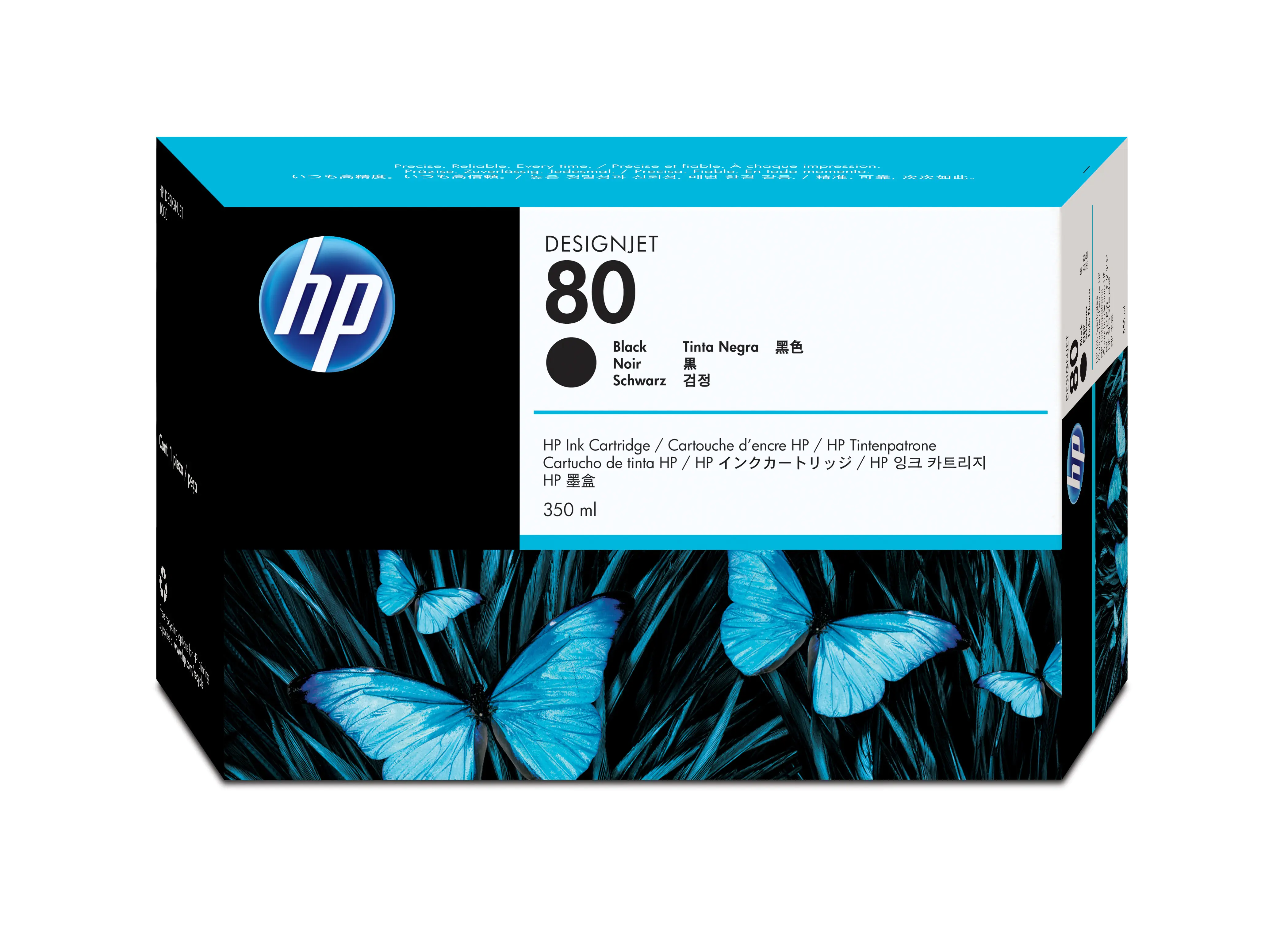 HP 80 - 350 ml - Schwarz - Original - Tintenpatrone - für DesignJet 1050c, 1050c plus, 1055cm, 1055cm plus