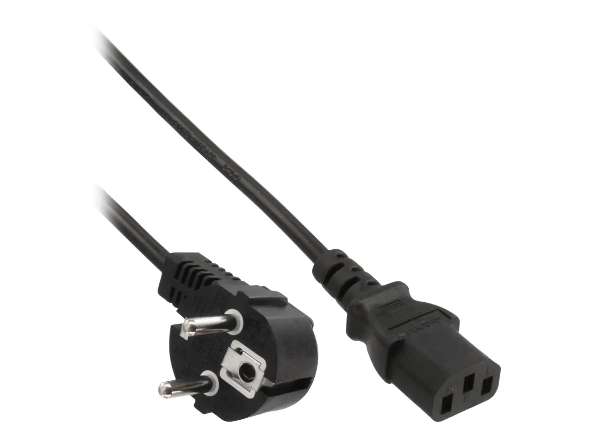 InLine - Stromkabel - IEC 60320 C13 bis CEE 7/7 gewinkelt - 1 m - Schwarz InLine - Stromkabel - IEC 60320 C13 bis CEE 7/7 gewinkelt - 1 m - Schwarz