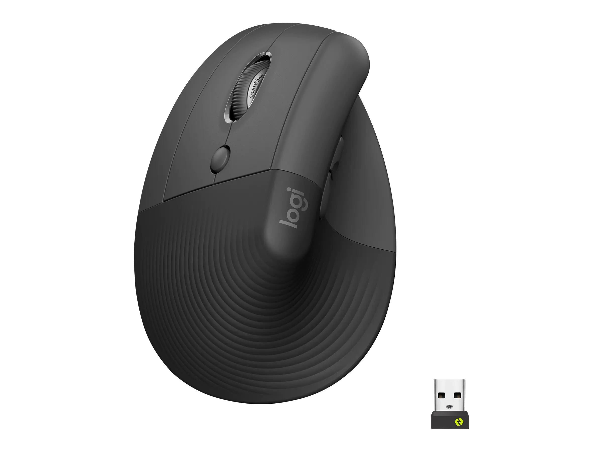 Logitech Lift for Business - Vertikale Maus - ergonomisch - Für Linkshänder - 6 Tasten - kabellos - Bluetooth, 2.4 GHz - Logitech Logi Bolt USB-Receiver - Graphite