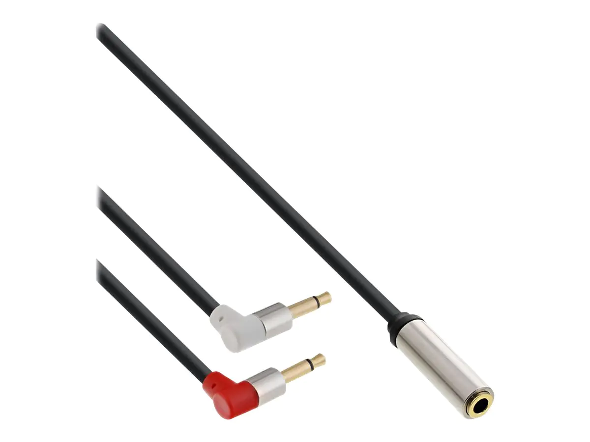 InLine Slim - Kopfhöreradapter - mini-phone stereo 3.5 mm männlich zu mini-phone stereo 3.5 mm weiblich - 15 cm - Schwarz