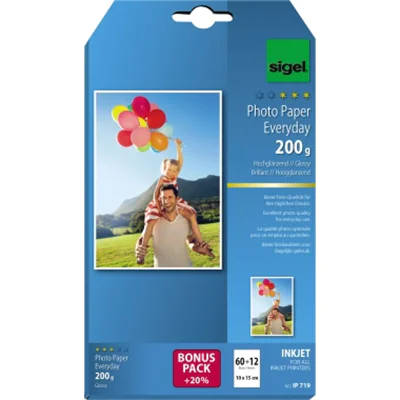 SIGEL Fotopapier Everyday-plus IP719 DIN A6 200g weiß 72 Bl./Pack. SIGEL Fotopapier Everyday-plus IP719 DIN A6 200g weiß 72 Bl./Pack.