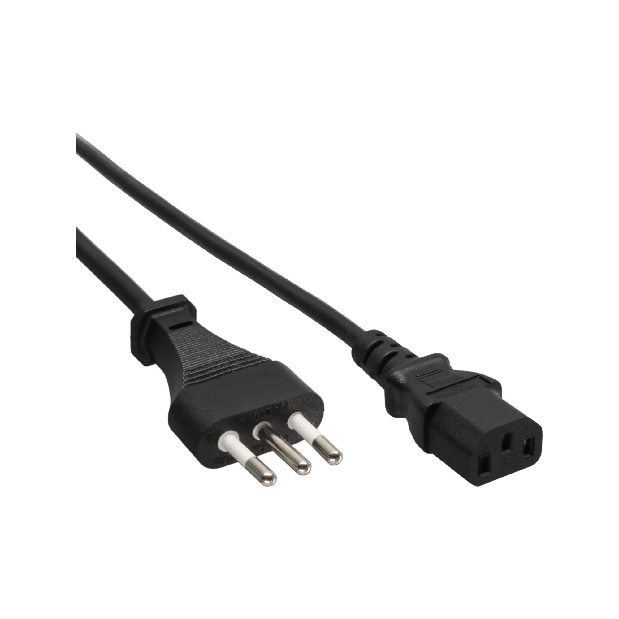 InLine - Stromkabel - CEI 23-16/VII zu power IEC 60320 C13 - 250 V - 10 A - 1.8 m - Schwarz - Italien (Packung mit 40)