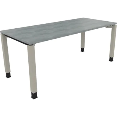 Schreibtisch Vierfuß Quadratrohr B1800xT800xH680-820 si/Beton hell Schreibtisch Vierfuß Quadratrohr B1800xT800xH680-820 si/Beton hell