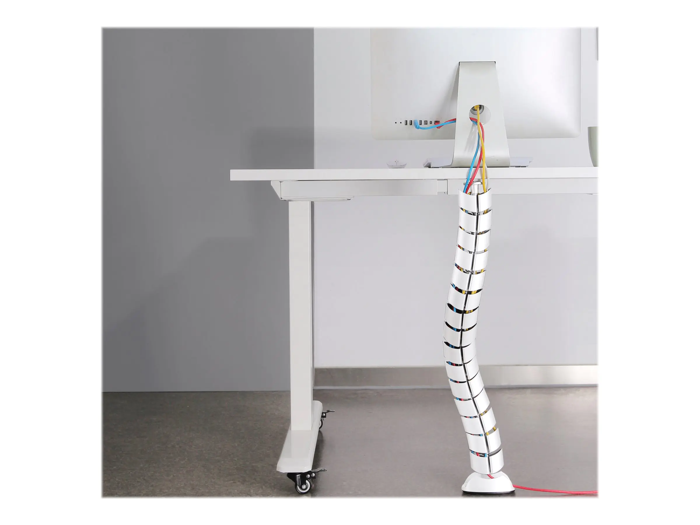 InLine - Kabelkanal (vertikal) - flexibel, 2 Kammern, 0,8 m - unter Tisch montierbar - weiß