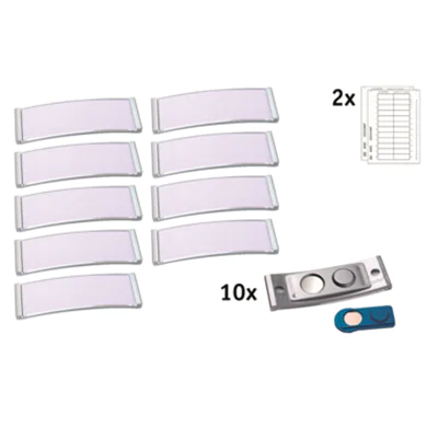 badgepoint® Namensschild polar® classic 64 x 22 mm (B x H) inkl. 2 Bogen (24 Namenskarten) Papier A4 weiß Magnet metall 10 St./Pack. badgepoint® Namensschild polar® classic 64 x 22 mm (B x H) inkl. 2 Bogen (24 Namenskarten) Papier A4 weiß Magnet metall 10 St./Pack.