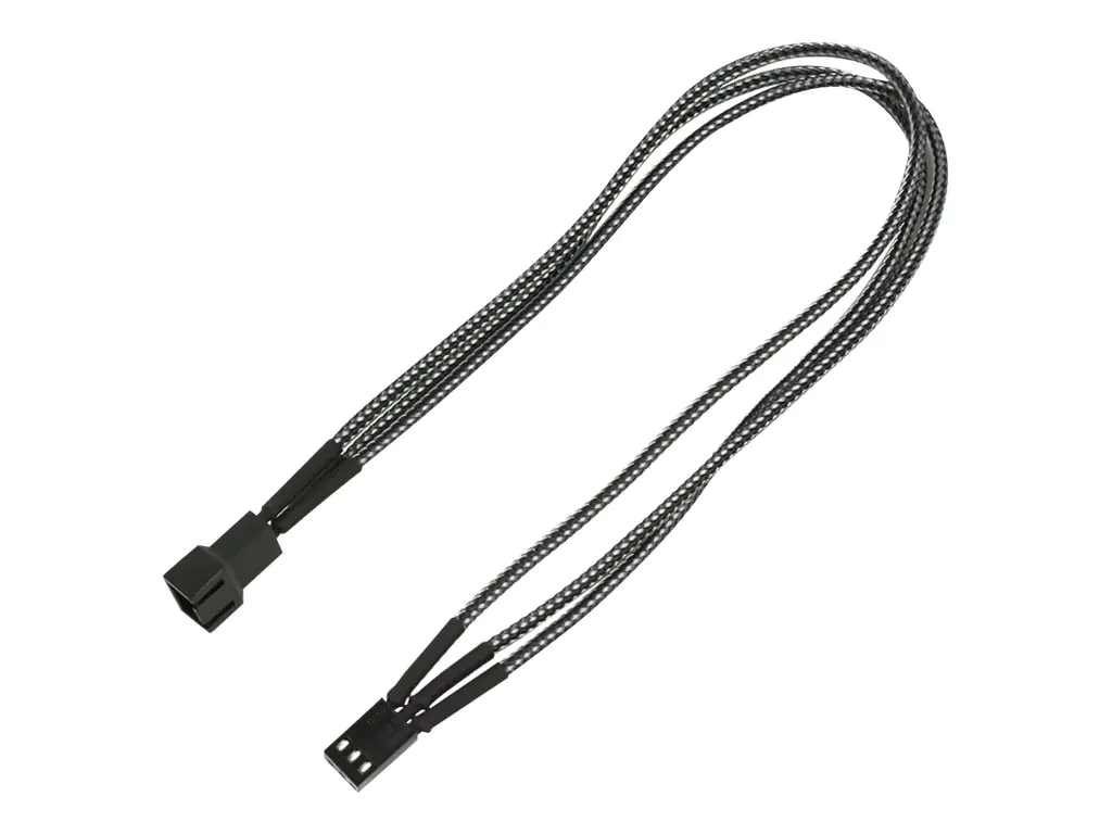 Nanoxia - Verlängerungskabel für Lüfterspannungsversorgung - 3 PIN Internal Power (W) zu 3 PIN Internal Power (M) - 30 cm - Kohle