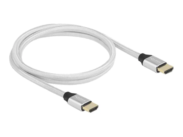 Delock - Ultra High Speed - HDMI-Kabel - HDMI männlich zu HDMI männlich - 1 m - Dreifachisolierung - Silber - hauchvergoldete Kontakte, unterstützt 8K 60 Hz (7680 x 4320)