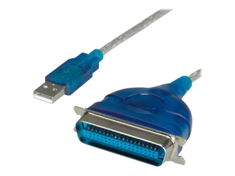 VALUE USB to IEEE1284 Converter Cable - Parallel-Adapter - USB 2.0 - parallel - Türkis, Halbtransparent