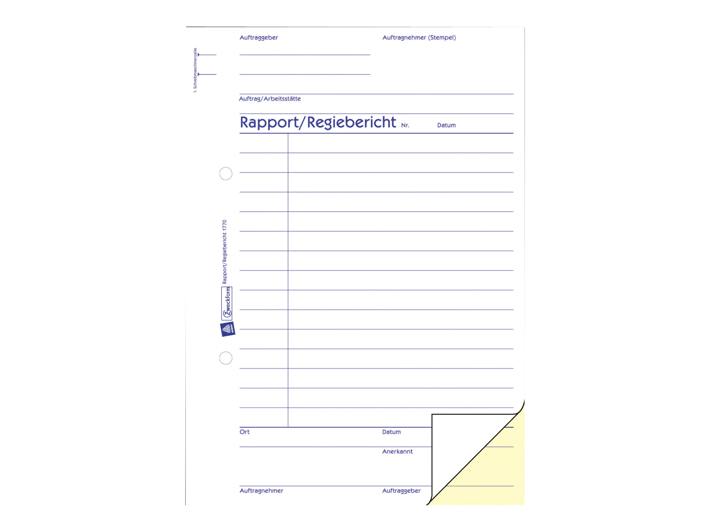 Avery Zweckform Rapport/Regiebericht - 40 Blatt - A5 (148 x 210 mm) 1770