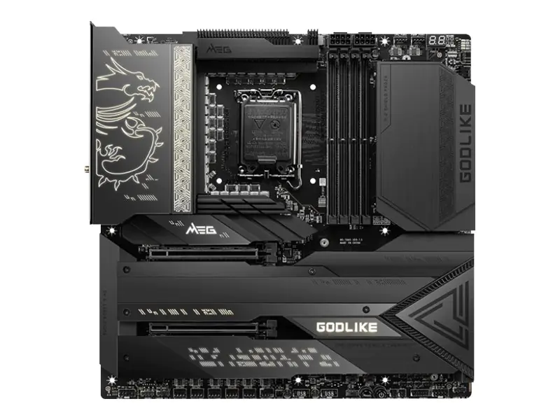 MSI MEG Z790 GODLIKE - Motherboard - E-ATX - LGA1700-Sockel - Z790 Chipsatz - USB 3.2 Gen 1, USB 3.2 Gen 2, USB-C 3.2 Gen2, USB-C 3.2 Gen 2x2 - 10 Gigabit LAN, 2.5 Gigabit LAN, Wi-Fi 6, Bluetooth - Onboard-Grafik (CPU erforderlich) - HD Audio (8-Kanal)