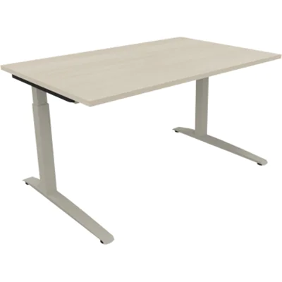 Schreibtisch Kufe Einzels. Quadrat B1400xT900xH650-850 si/Akazie hell Schreibtisch Kufe Einzels. Quadrat B1400xT900xH650-850 si/Akazie hell