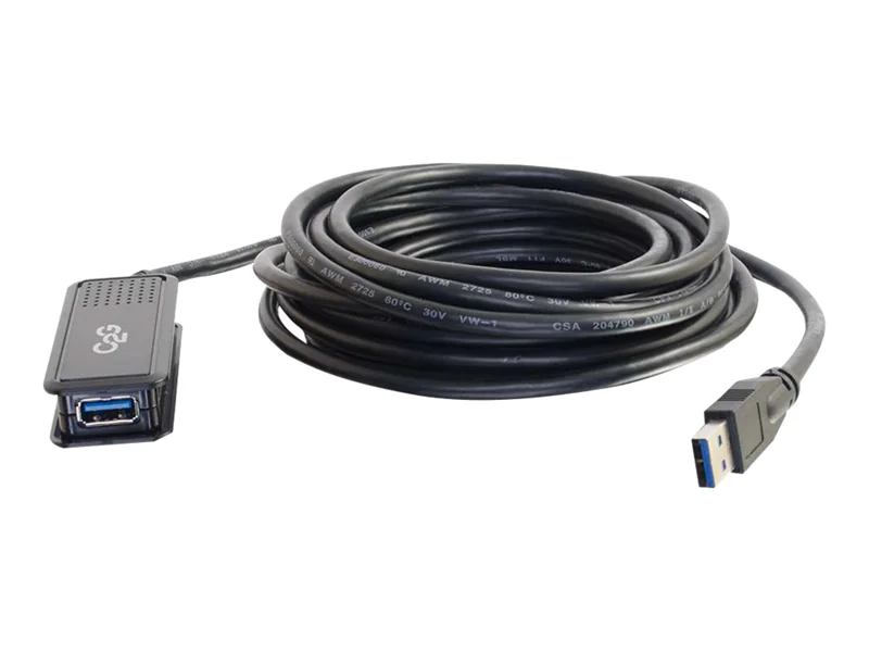 C2G 5m USB 3.0 USB-A Male to USB-A Female Active Extension Cable - USB-Verlängerungskabel - USB Typ A (M) bis USB Typ A (W) - USB 3.0 - 30 V - 5 m - aktiv - Schwarz