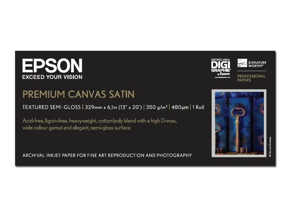 Epson PremierArt Water Resistant Canvas - Glänzend - Rolle (33 cm x 6,1 m)