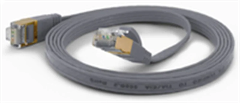WANTEC Flaches CAT6A FTP Patchkabel, 1 m, Cat6a, F/UTP (FTP), RJ-45, RJ-45, Grau 7075