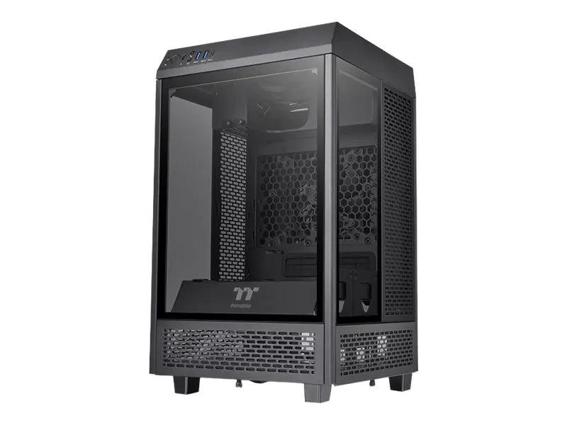 Thermaltake The Tower 100 - Tower - Mini-ITX - Seitenteil mit Fenster (gehärtetes Glas) - keine Spannungsversorgung (PS/2) - Schwarz - USB/Audio