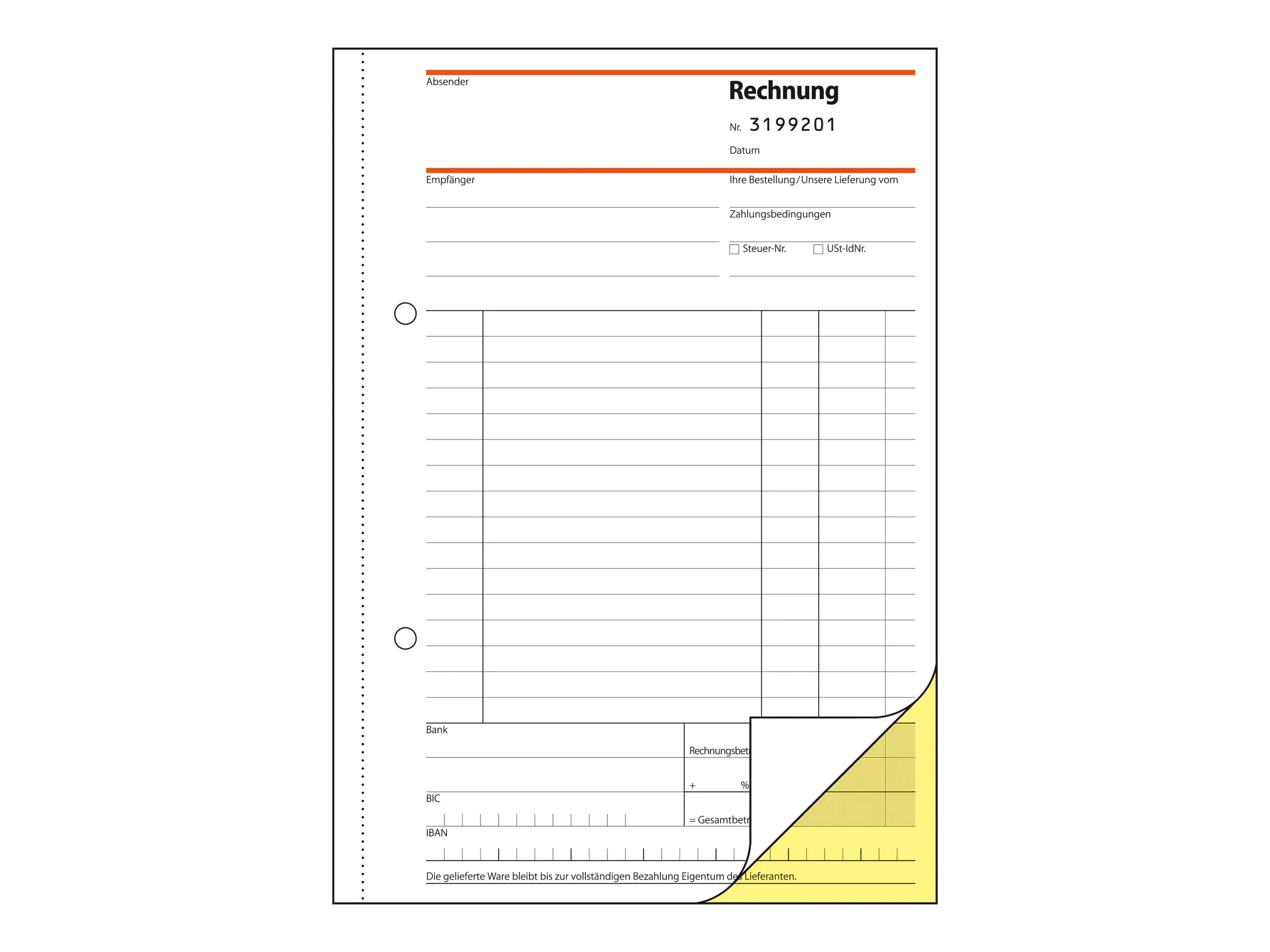 Sigel Rechnungsformular - 50 Blatt - A5 (148 x 210 mm) SD131