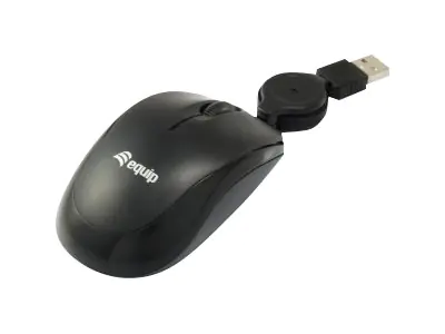 equip Travel - Maus - rechts- und linkshändig - optisch - 3 Tasten - kabelgebunden - USB