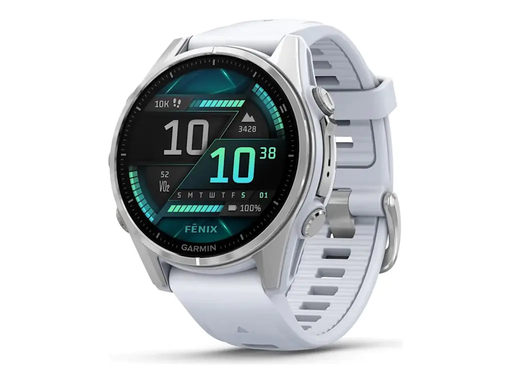 Garmin Fenix 8 - 43 mm - silber - Sportuhr mit Band - Silikon - Whitestone - Handgelenkgröße: 108-182 mm - Anzeige 3.556 cm (1.4") 010-02903-00