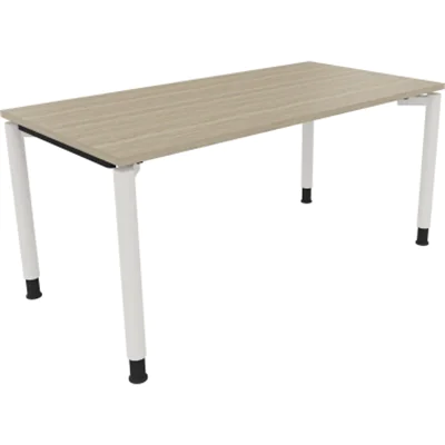 Schreibtisch Vierfuß Rundrohr B1600xT800xH680-820 ws/Eiche Natur Schreibtisch Vierfuß Rundrohr B1600xT800xH680-820 ws/Eiche Natur