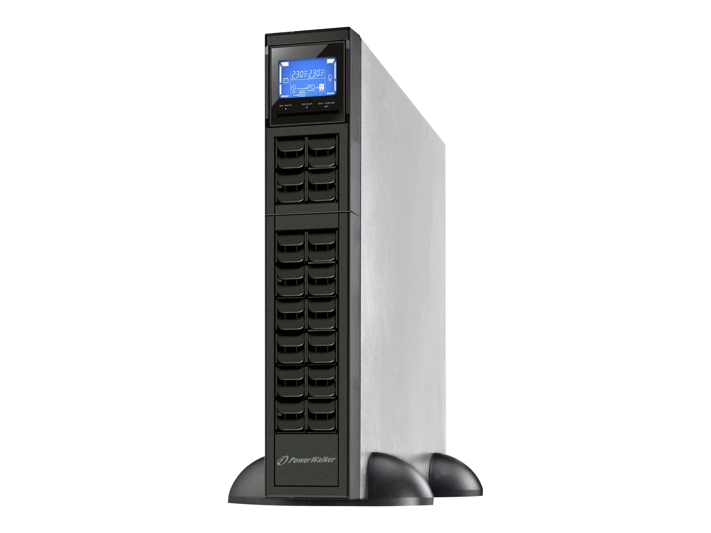 BlueWalker PowerWalker VFI 2000CRM LCD - USV (in Rack montierbar/extern) - 1600 Watt - 2000 VA - 9 Ah - RS-232, USB - Ausgangsanschlüsse: 4 - 2U - 48.3 cm (19") 10122001