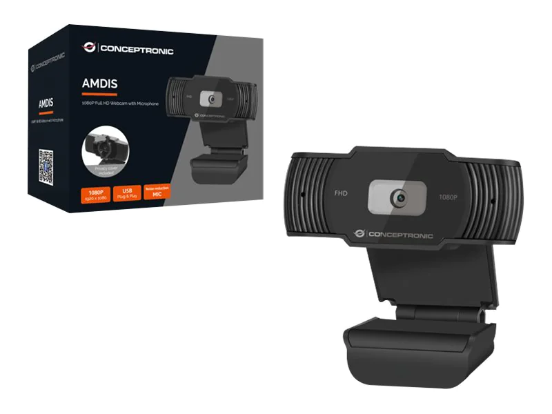 Conceptronic AMDIS04B - Webcam - Farbe - 1920 x 1080 - 1080p - feste Brennweite - Audio - USB 2.0 - Gleichstrom 5 V Conceptronic AMDIS04B - Webcam - Farbe - 1920 x 1080 - 1080p - feste Brennweite - Audio - USB 2.0 - Gleichstrom 5 V