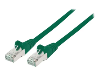 Intellinet Network Patch Cable, Cat6A, 5m, Green, Copper, S/FTP, LSOH / LSZH, PVC, RJ45, Gold Plated Contacts, Snagless, Booted, Polybag - Patch-Kabel (DTE) - RJ-45 (M) bis RJ-45 (M) - 5 m - SFTP, PiMF - CAT 6a - IEEE 802.3af - halogenfrei, geformt, ohne