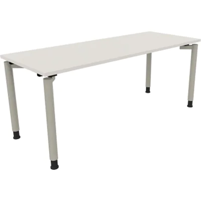 Schreibtisch Vierfuß Rundrohr B1800xT700xH680-820 si/Weiß Schreibtisch Vierfuß Rundrohr B1800xT700xH680-820 si/Weiß