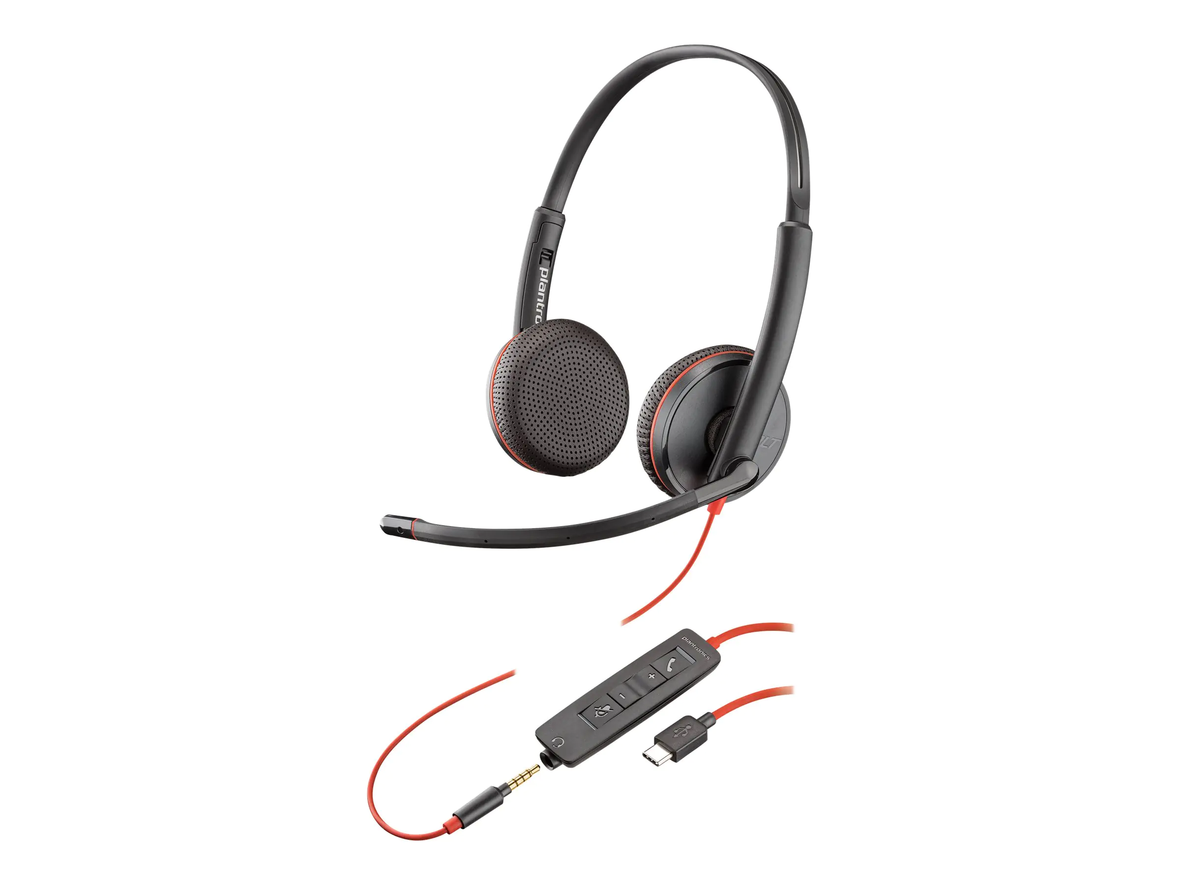 Poly Blackwire C3225 - 3200 Series - Headset - On-Ear - kabelgebunden - 3,5 mm Stecker, USB-C - Geräuschisolierung