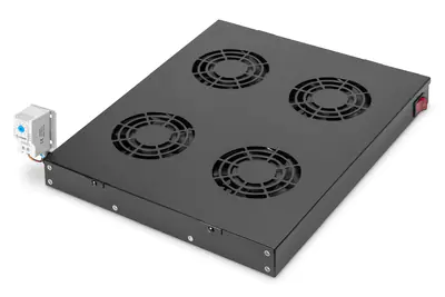 Digitus Professional Line DN-19 FAN-4-HO-SW - Rack-Lüftereinsatz - mit 4 Lüfter - Schwarz - 48.3 cm (19") - für P/N: DN-19 22U-6/6-EC, DN-19 47U-6/8, DN-19 SRV-42U-GD, DN-19 SRV-47U-8-SW-G Digitus Professional Line DN-19 FAN-4-HO-SW - Rack-Lüftereinsatz - mit 4 Lüfter - Schwarz - 48.3 cm (19") - für P/N: DN-19 22U-6/6-EC, DN-19 47U-6/8, DN-19 SRV-42U-GD, DN-19 SRV-47U-8-SW-G