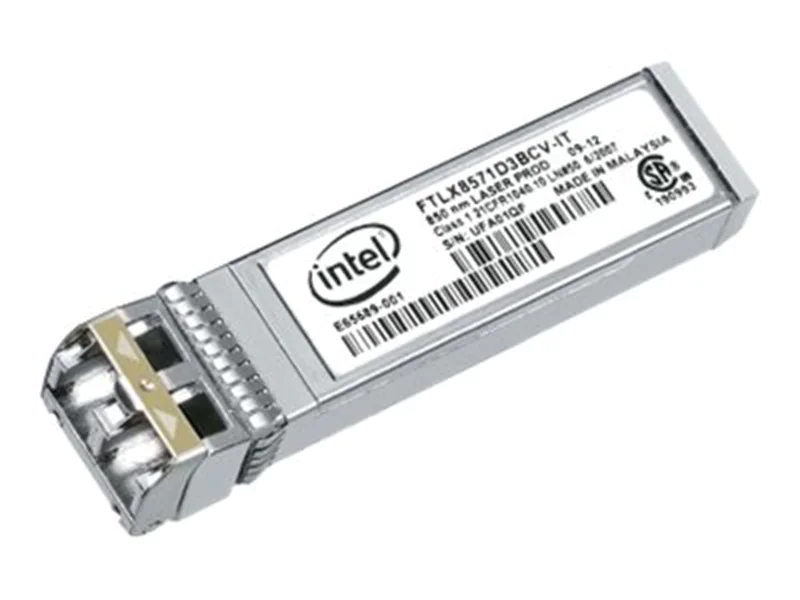 Intel Ethernet SFP+ SR Optics - SFP+-Transceiver-Modul - 10GbE - 1000Base-SX, 10GBase-SR - 850 nm - für Ethernet Converged Network Adapter X520, X710; Ethernet Server Adapter X520 Intel Ethernet SFP+ SR Optics - SFP+-Transceiver-Modul - 10GbE - 1000Base-SX, 10GBase-SR - 850 nm - für Ethernet Converged Network Adapter X520, X710; Ethernet Server Adapter X520