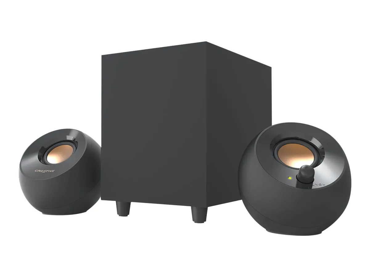 Creative Pebble Plus - Lautsprechersystem - für PC - 2.1-Kanal - 8 Watt (Gesamt) - Schwarz