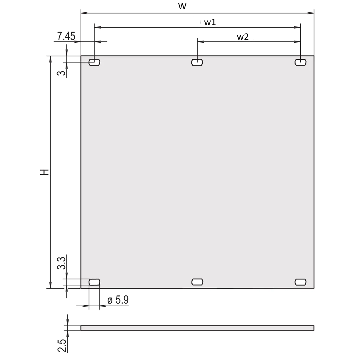 SCHROFF TEILFRONTPL.2HE 84TE EL/CHR